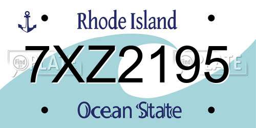 7XZ2195 Rhode Island License Plate