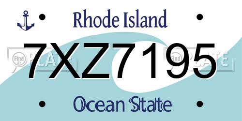 7XZ7195 Rhode Island License Plate
