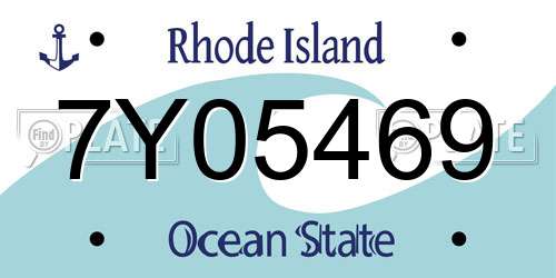7Y05469 Rhode Island License Plate
