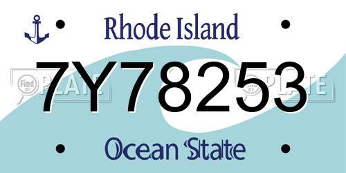 7Y78253 Rhode Island License Plate