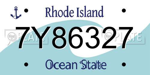 7Y86327 Rhode Island License Plate