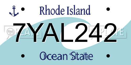 7YAL242 Rhode Island License Plate
