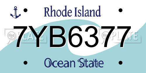 7YB6377 Rhode Island License Plate