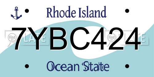 7YBC424 Rhode Island License Plate