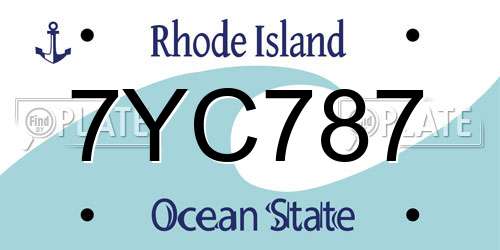 7YC787 Rhode Island License Plate