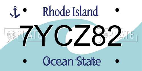 7YCZ82 Rhode Island License Plate