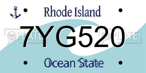 7YG520 Rhode Island License Plate