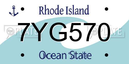 7YG570 Rhode Island License Plate