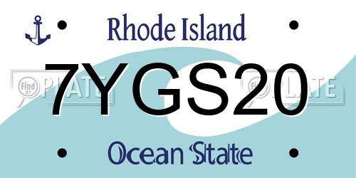 7YGS20 Rhode Island License Plate