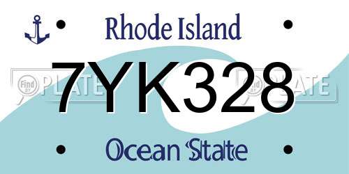 7YK328 Rhode Island License Plate