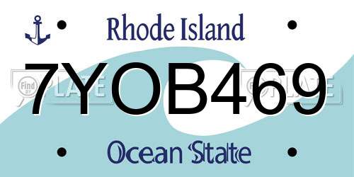 7YOB469 Rhode Island License Plate