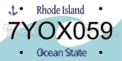 7YOX059 Rhode Island License Plate