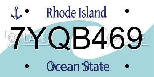 7YQB469 Rhode Island License Plate