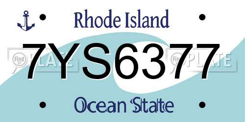 7YS6377 Rhode Island License Plate