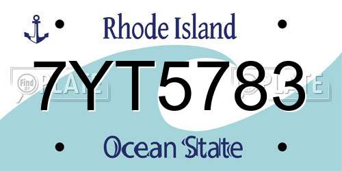 7YT5783 Rhode Island License Plate