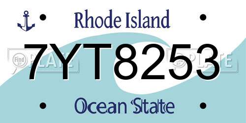7YT8253 Rhode Island License Plate