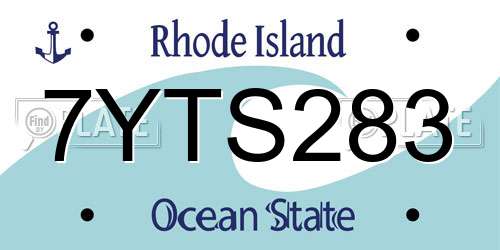 7YTS283 Rhode Island License Plate