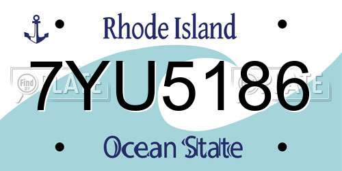 7YU5186 Rhode Island License Plate