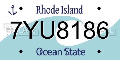 7YU8186 Rhode Island License Plate
