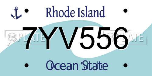7YV556 Rhode Island License Plate