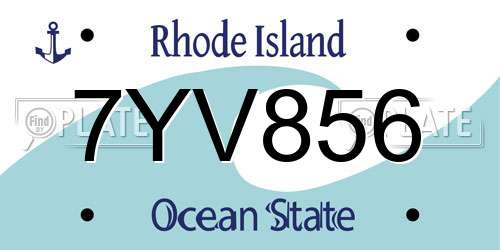 7YV856 Rhode Island License Plate
