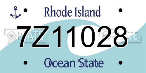 7Z11028 Rhode Island License Plate