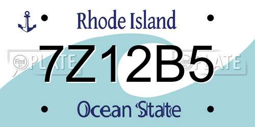 7Z12B5 Rhode Island License Plate