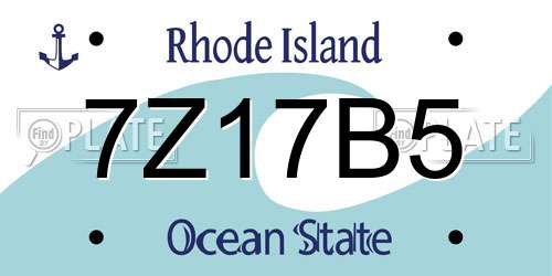7Z17B5 Rhode Island License Plate