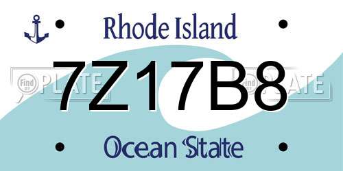 7Z17B8 Rhode Island License Plate
