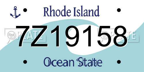 7Z19158 Rhode Island License Plate