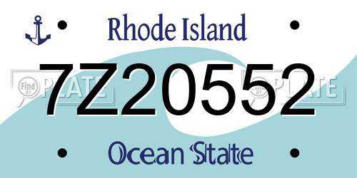 7Z20552 Rhode Island License Plate