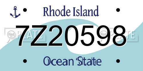 7Z20598 Rhode Island License Plate