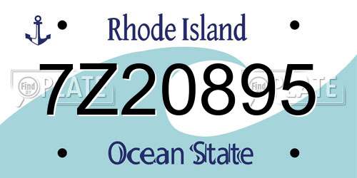 7Z20895 Rhode Island License Plate