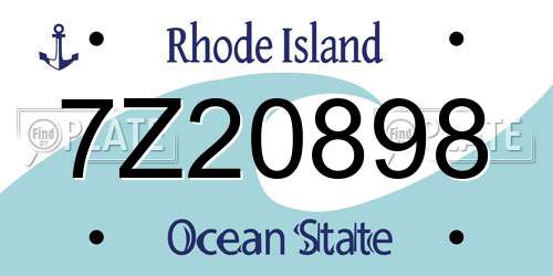 7Z20898 Rhode Island License Plate