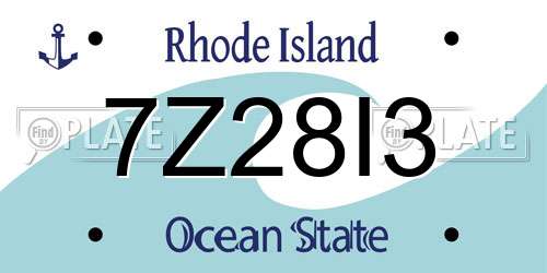 7Z28I3 Rhode Island License Plate