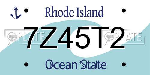 7Z45T2 Rhode Island License Plate
