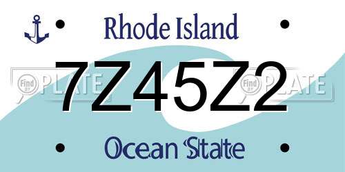 7Z45Z2 Rhode Island License Plate