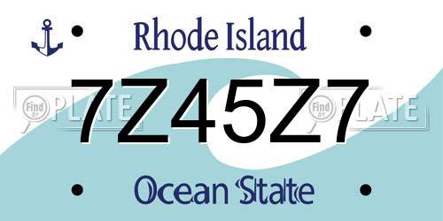 7Z45Z7 Rhode Island License Plate