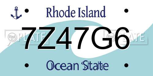 7Z47G6 Rhode Island License Plate