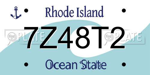 7Z48T2 Rhode Island License Plate