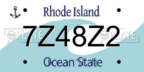 7Z48Z2 Rhode Island License Plate
