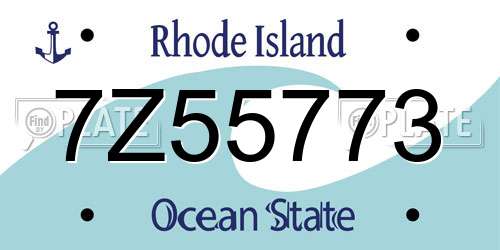 7Z55773 Rhode Island License Plate