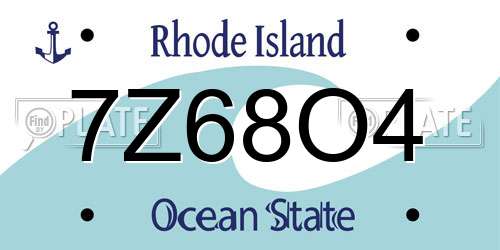 7Z68O4 Rhode Island License Plate