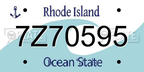 7Z70595 Rhode Island License Plate