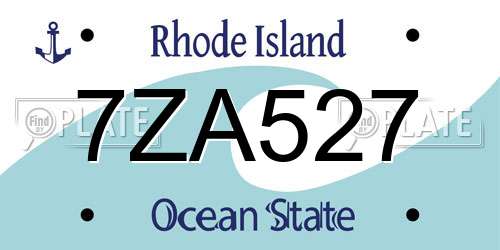 7ZA527 Rhode Island License Plate