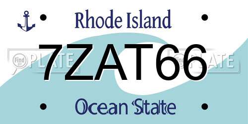 7ZAT66 Rhode Island License Plate