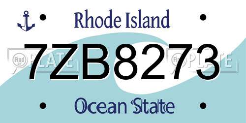 7ZB8273 Rhode Island License Plate
