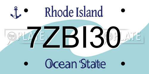 7ZBI30 Rhode Island License Plate