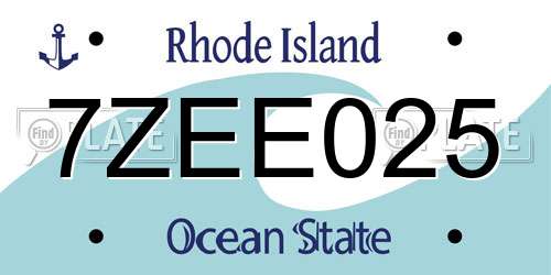 7ZEE025 Rhode Island License Plate