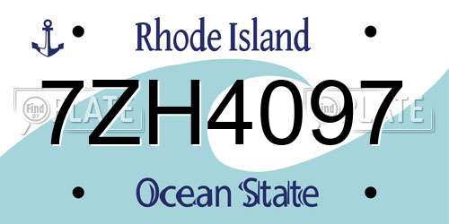 7ZH4097 Rhode Island License Plate